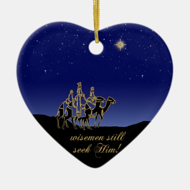 Wisemen todavía lo busca ornamento del navidad (Frente)