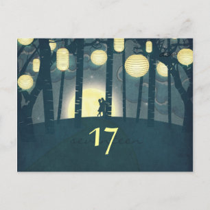 Wish Lanterns Dream Forest - Tarjeta de número de 
