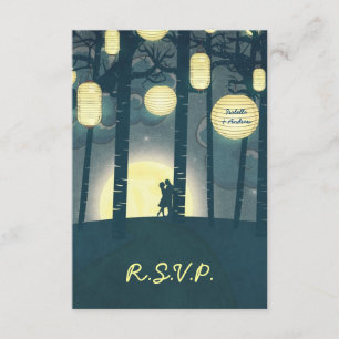Wish Lanterns Dream Forest Wedding Invitación RSVP