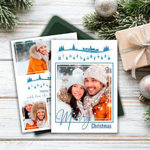 Wish Merry Christmas Collage de fotos Blue Style C