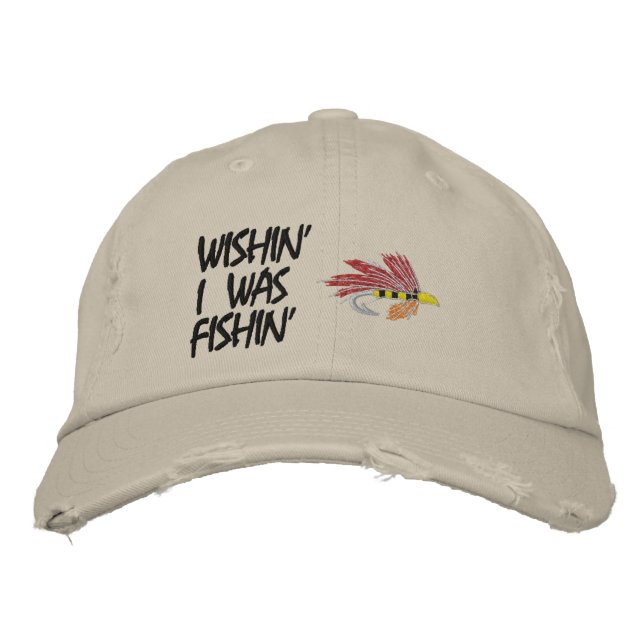 Wishin yo estaba pescando gorra bordada (Anverso)
