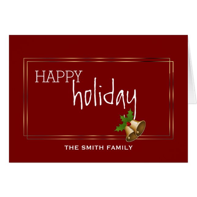 Wishing to Happy Holiday Jingle Bell Christmas (Anverso (Horizontal))