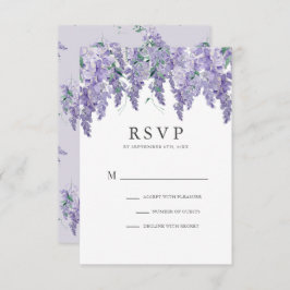 Wisteria Dusty Purple Watercolor Boda Tarjeta RSVP