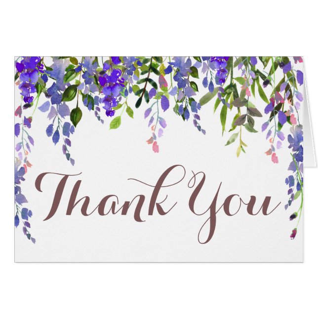 Wisteria Floral Drop Gracias (Anverso (Horizontal))