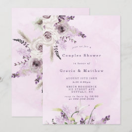 Wisteria Lavender White Rose Parejas Ducha Invitac