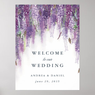 Wisteria sueña bienvenida a la señal de boda