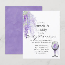 Wisteria Wine Glass Brunch & Bubbly Invitación