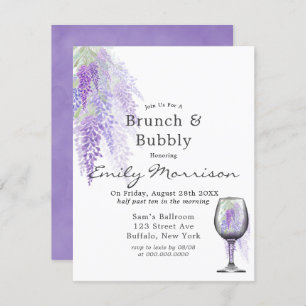 Wisteria Wine Glass Brunch & Bubbly Invitación