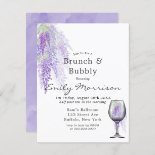 Wisteria Wine Glass Brunch & Bubbly Invitación