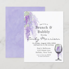 Wisteria Wine Glass Brunch & Bubbly Invitación