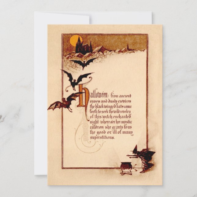 Witch Cauldron Bat Full Moon (Anverso)