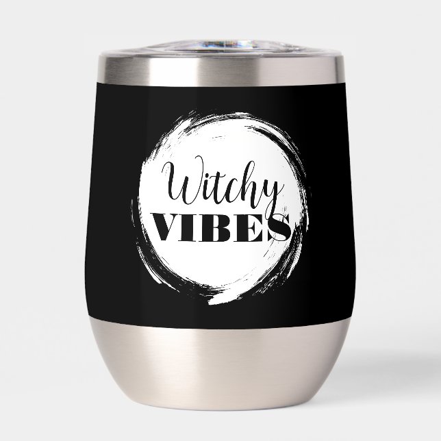 Witchy Personalized Halloween Party Black White (Frente)