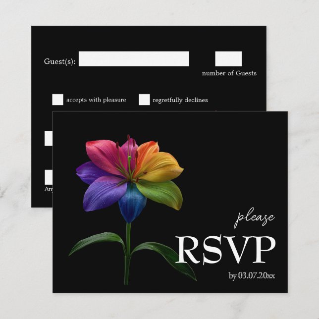 🌈 With Dietary choice RSVP Technicolor Love  (Anverso / Reverso)