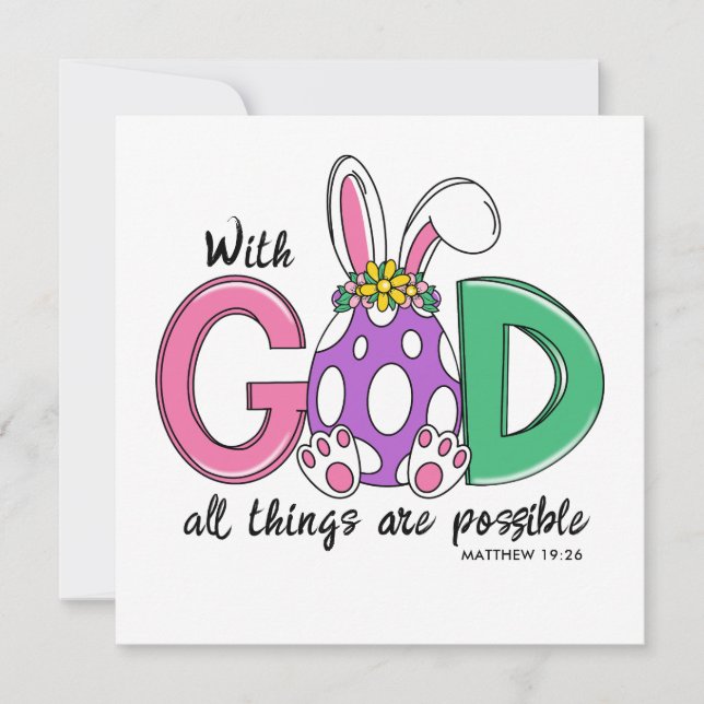 With God All Things Are Possible Easter Card (Anverso)