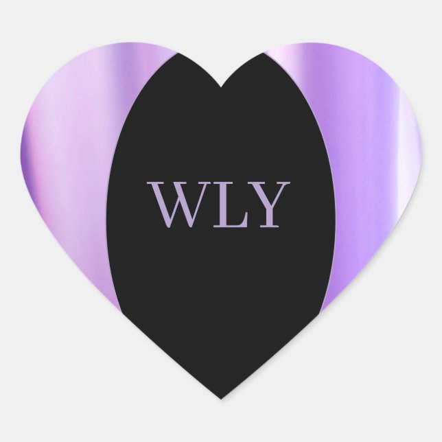 WLY "We Love You" Pegatina del corazón | Lavanda e (Anverso)