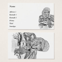 Wolf and Raven - Diseño en blanco y negro