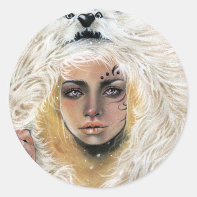 Wolf Beauty Pegatinas (Anverso)