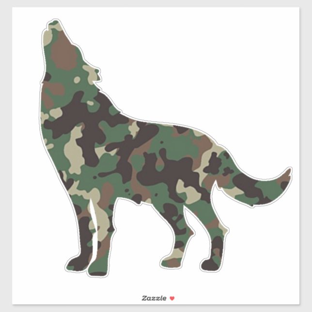 Wolf Camo Pegatina (Hoja)