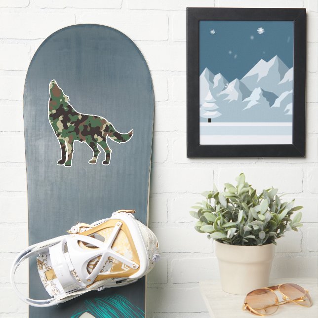 Wolf Camo Pegatina (snowboard)