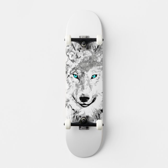 Wolf | Dibujo Gris Wolf | Skateboard Wolf (Anverso)