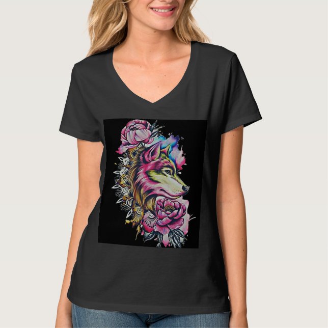 Wolf diseñado | camiseta (Anverso)