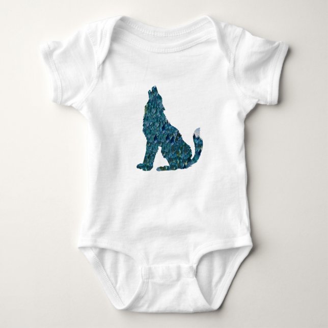 Wolf Drawing Jersey Bodysuit (Anverso)