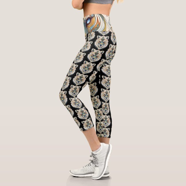 Wolf Dream catcher Capri Leggings (Izquierda)