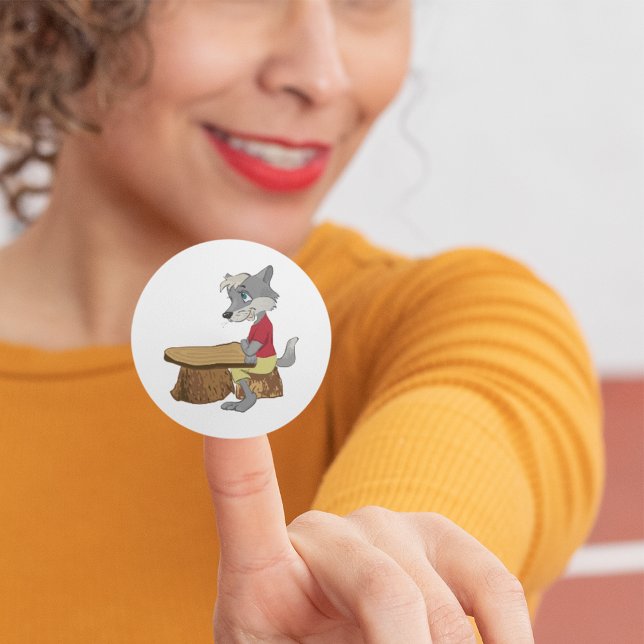 Wolf En Una Mesa Pegatinas (Subido por el creador)