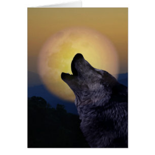 Wolf gritando en la luna