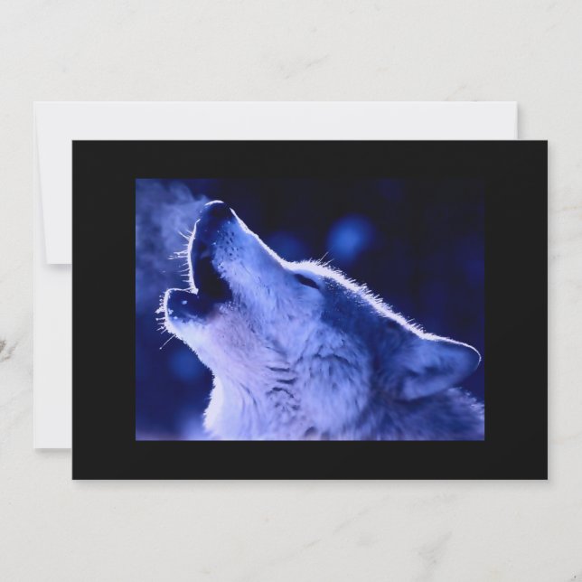 Wolf Howling en la invitación a la luna (Anverso)