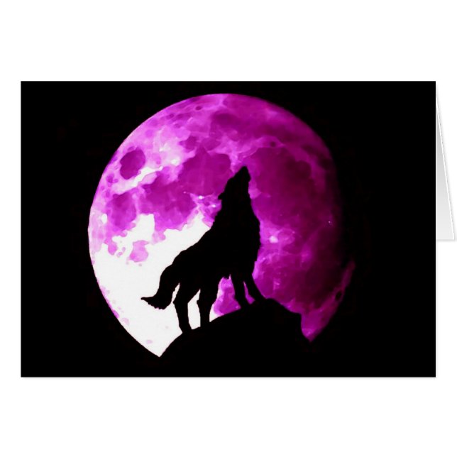 Wolf Howling en la Luna (Anverso (Horizontal))