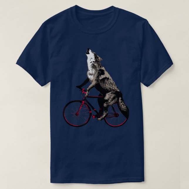 Wolf Howling en la Luna con una camiseta para bici (Diseño del anverso)