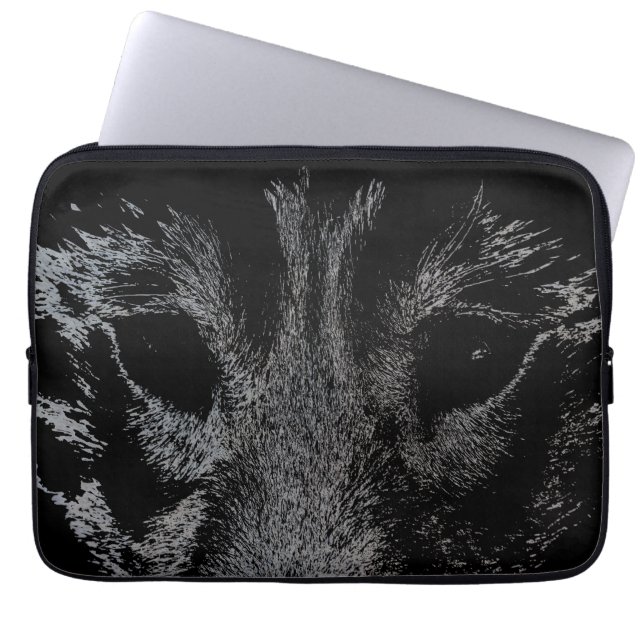 Wolf Pup Funda de laptops Siberian Wolf Pup Ojos R (Frente)
