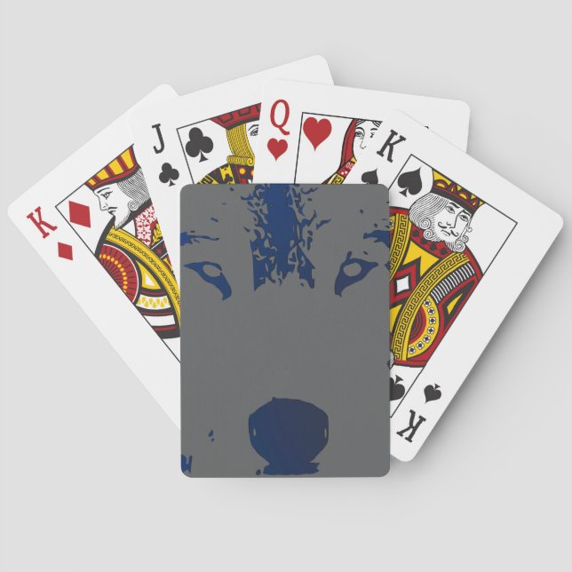 Wolf Stare, Cartas de Juego de Cara de Póquer. (Reverso)