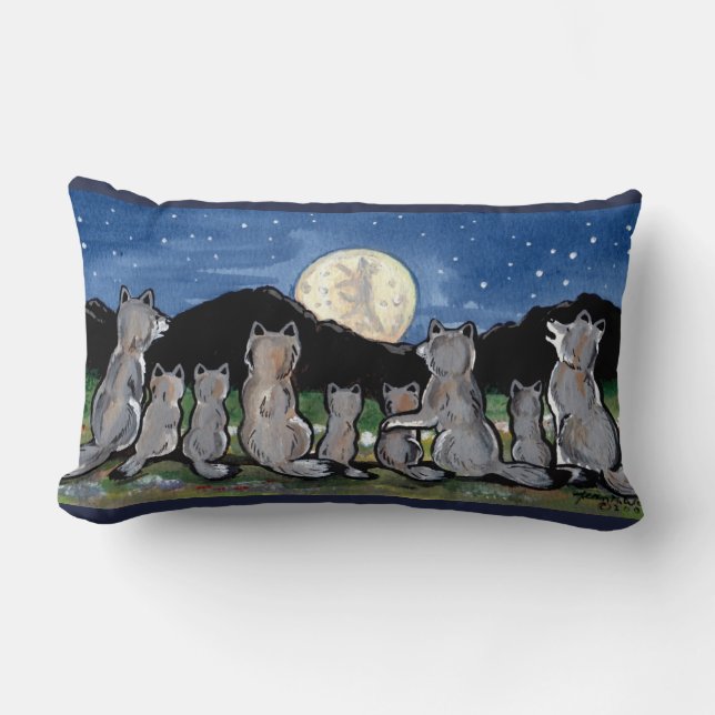 Wolf Wolves en la almohada de la diseñadora noctur (Anverso)