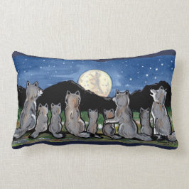 Wolf Wolves en la almohada de la diseñadora noctur