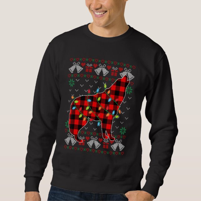 Wolf     Xmas Lights Ugly Christmas Sweater (Anverso)
