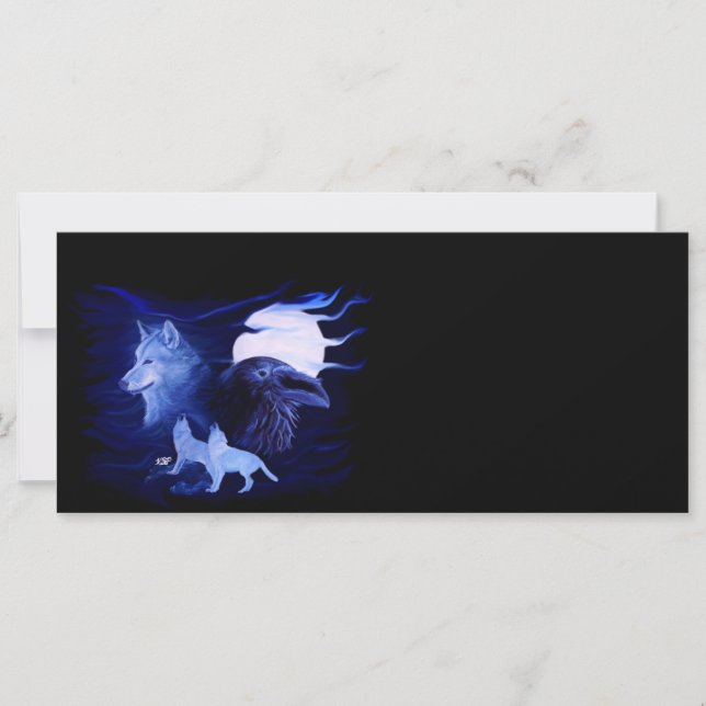 Wolf y Raven con luna llena (Anverso)