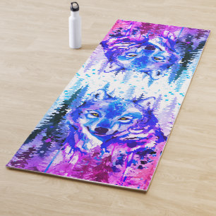 Wolf Yoga Mat - Lobo gris acuático