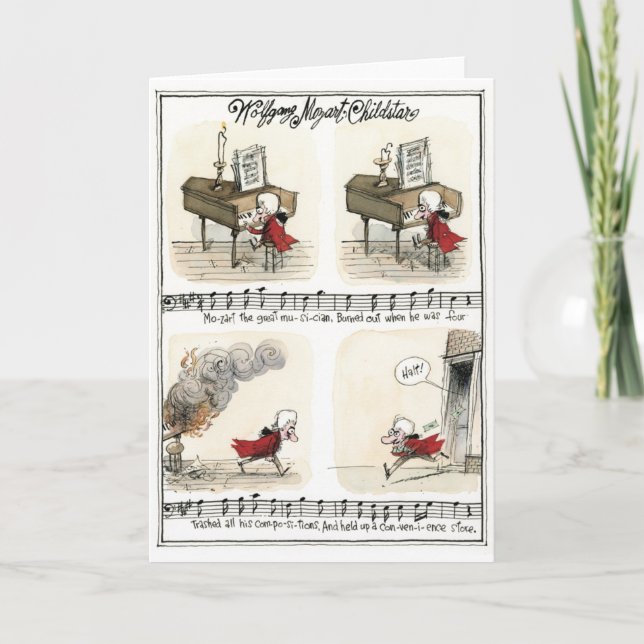 Wolfgang Mozart, tarjeta de la estrella infantil (Anverso)