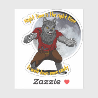 Wolfing abajo Personalizado de golosinas Pegatina 