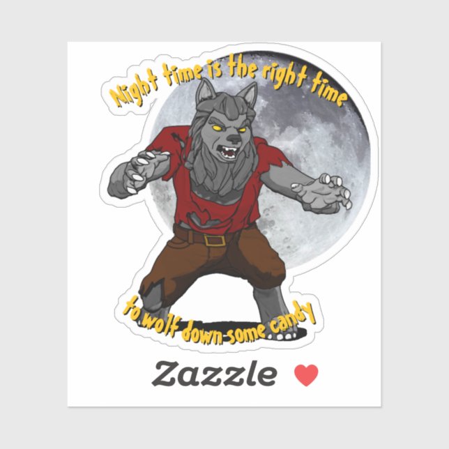 Wolfing abajo Personalizado de golosinas Pegatina  (Hoja)