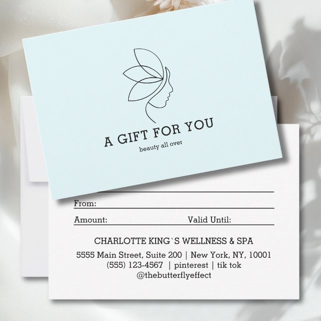Woman Beauty Line Art Blue Gift Certificate (Woman Beauty Line Art Blue Gift Certificate)