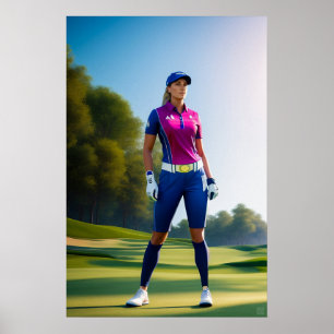 Woman Golfer - Imprimir arte de lienzo