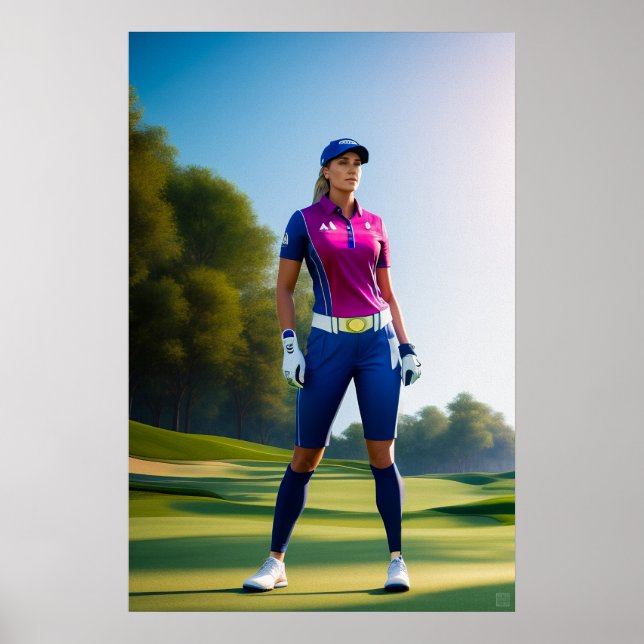 Woman Golfer - Imprimir arte de lienzo (Frente)