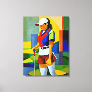 Woman Golfer - Imprimir arte de lienzo