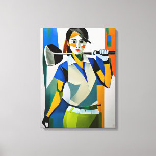 Woman Golfer - Imprimir arte de lienzo