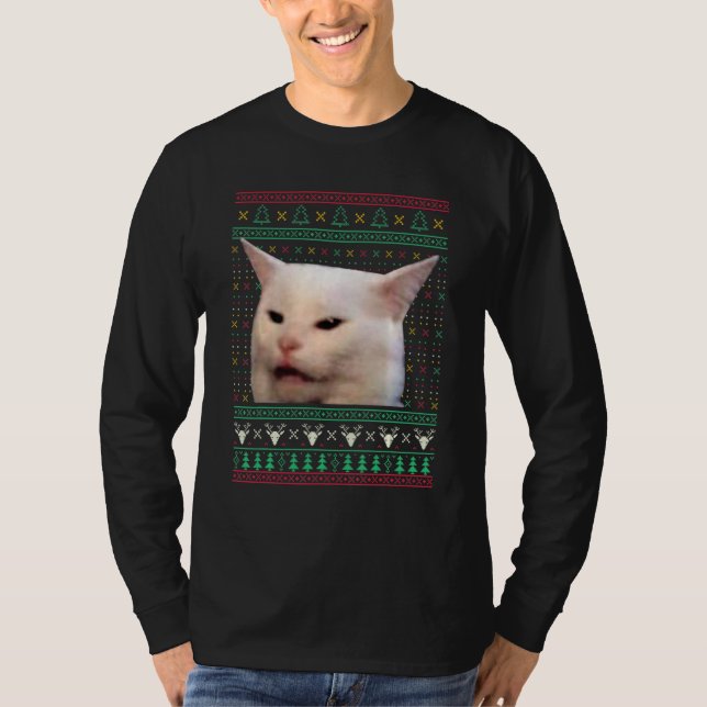Woman Yelling at a Cat Ugly X mas Sweaters  Meme D (Anverso)