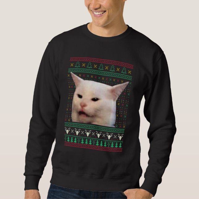 Woman Yelling at a Cat Ugly X mas Sweaters  Meme D (Anverso)