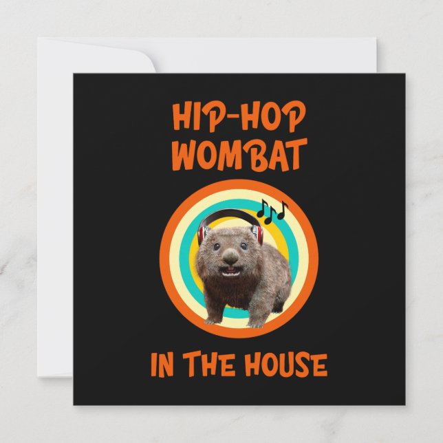 Wombat divertido de Hip-hop en la casa (Anverso)